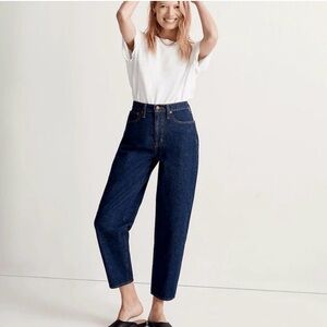 Madewell Balloon Jeans High Rise Dark Wash Size 28 25” Inseam EUC 80s Tapered
